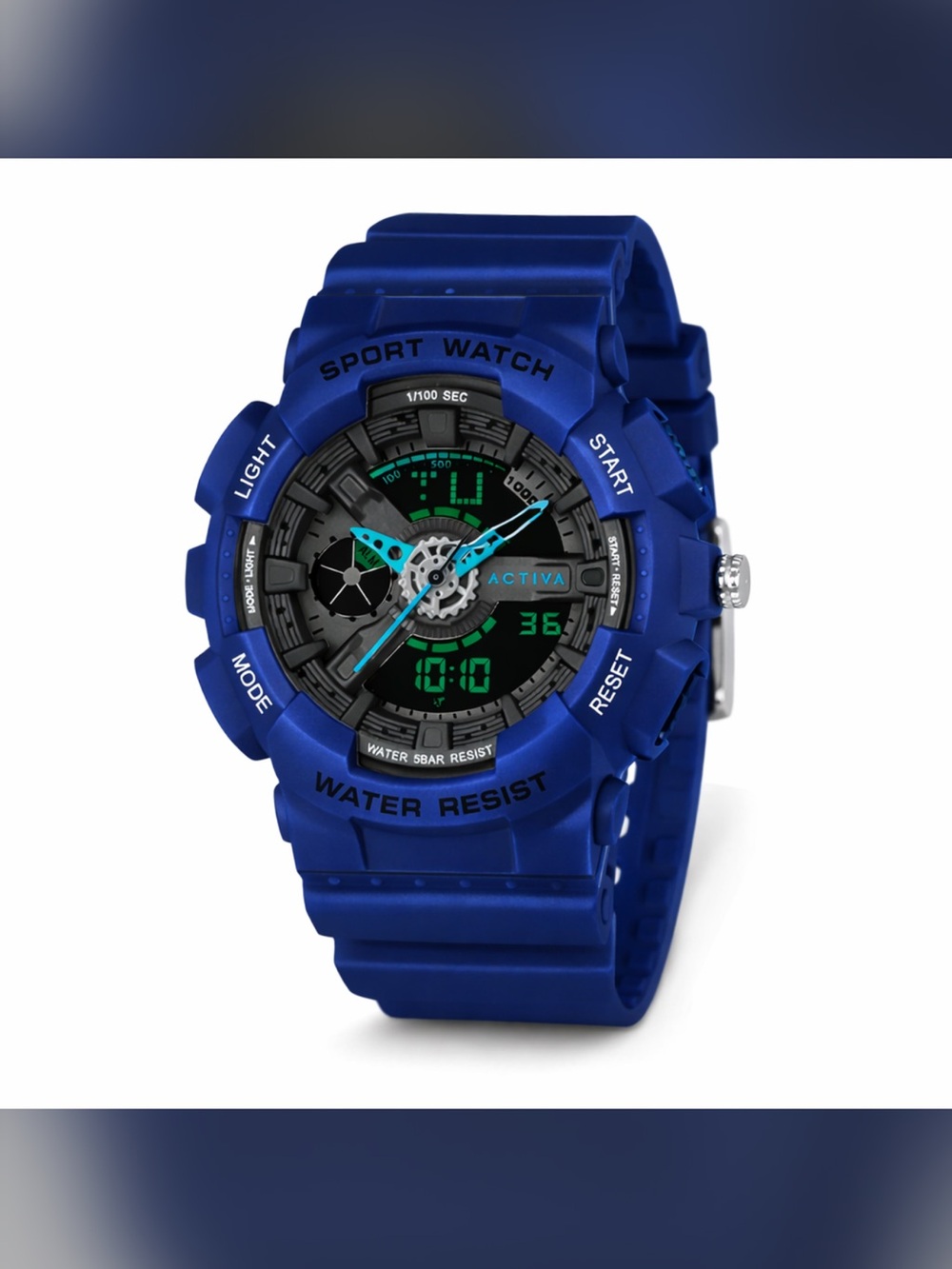 Activa NIB Unisex Blue Sport Watch with Aqua Hands - Picture 2 of 2